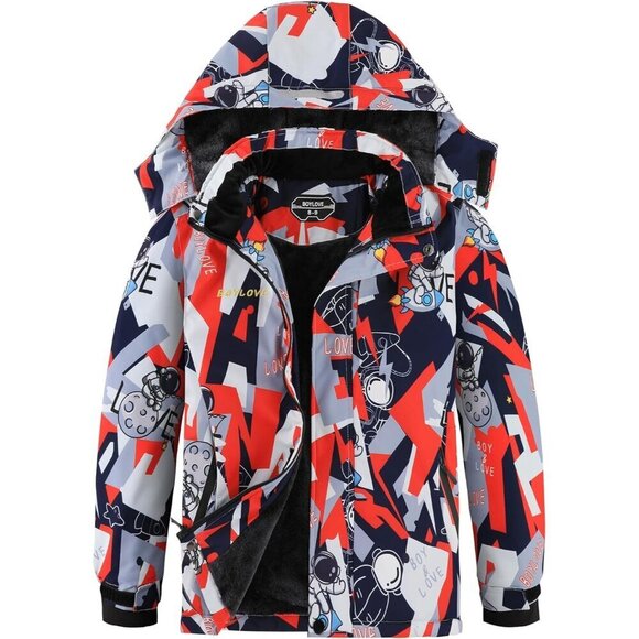boylove Other - Boy's Ski Jackets Waterproof Winter Coat Fleece Windproof Snowboarding Jacket wi